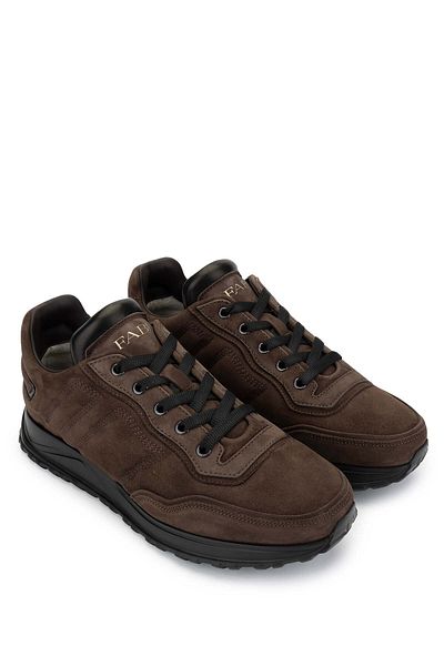 FABI Men's Genuine Leather Brown Sneakers & Sports Shoes