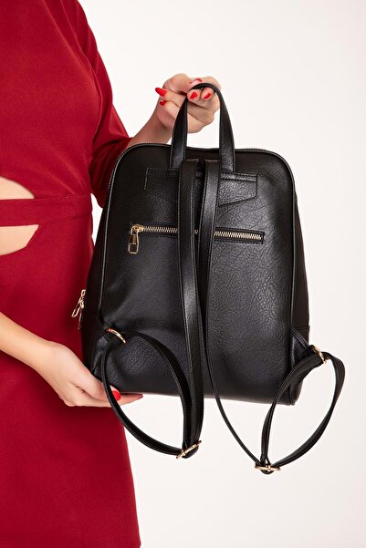 Gondol Γυναικείο καθημερινό κομψό σακίδιο πλάτης ald.1025 Μαύρο