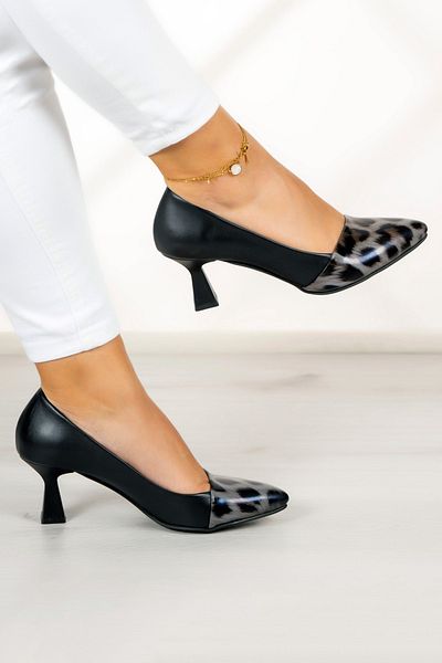 Erkan Saçmacı Pantofi Cu Toc Laura Gri Leopard 6 Cm.