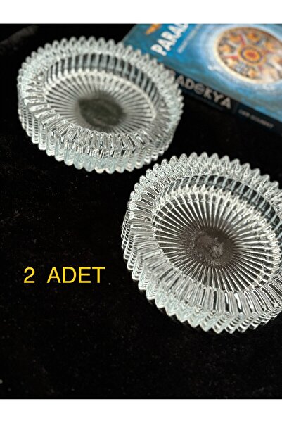 ORTAKÖY CENNETİ 2 Adet  Kristal Lüks Cam Küllük 14cm Kristal