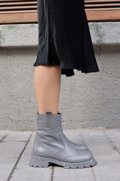 NILUFARR Γυναικείες μπότες Alba Grey από γνήσιο δέρμα