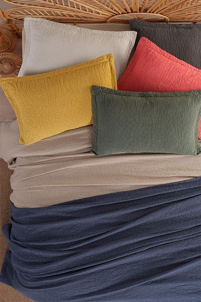 TEKSTİLDENİZİ Good Night Istanbul Zen Stone Double 100% Cotton Bedspread Set