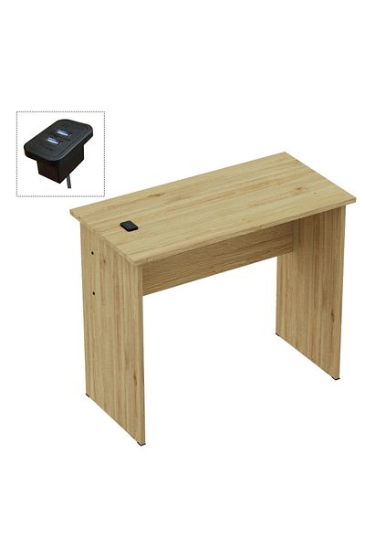 Mahmayi Modern MP1 Study Table, Executive Desk 90x45 with Black BS02 Desktop Socket