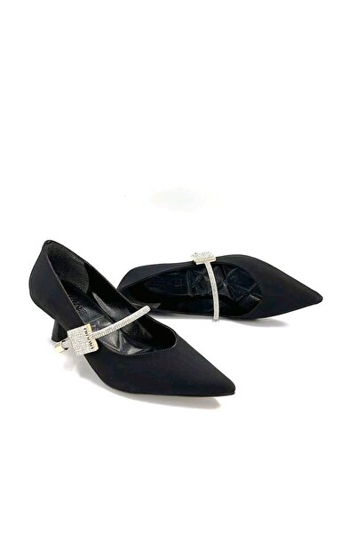 BEYAZ (Park Moda) Suna Taş Biye Detaylı İnce Alçak Topuklu Günlük Kadın Ayakk...