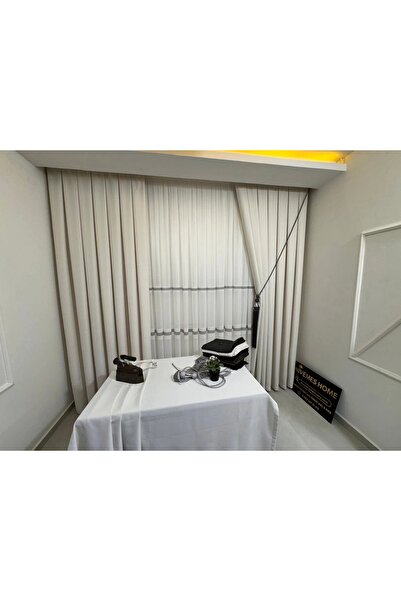 NİVEMESHOME مفرش طاولة كتان كريمي 140x220 من Nivemeshome