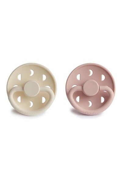 Frigg Moon Phase Double Silicone Pacifier - Blush/Cream 0-6 Months