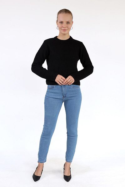 Rays 23341 Pulover negru cu gât turnu