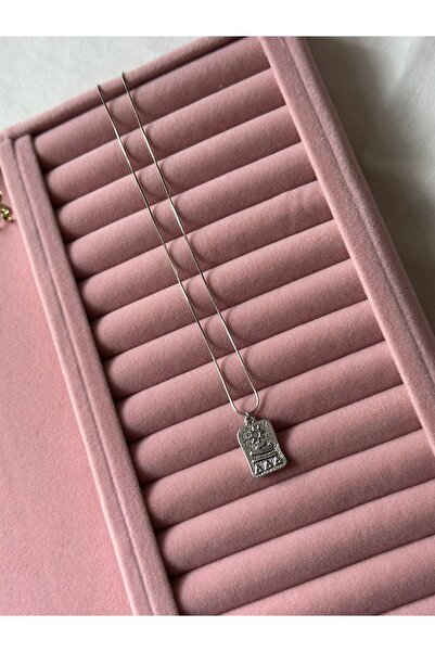 MİOSAPRİVE Kabartmalı Vintage Çelik Tarot Şans Kolyesi