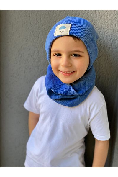 anna sofie Unisex Indigo (1-5 LET) Žebrovaný 100% bavlněný kulichový límec ke krku (CENA LASNMAN)