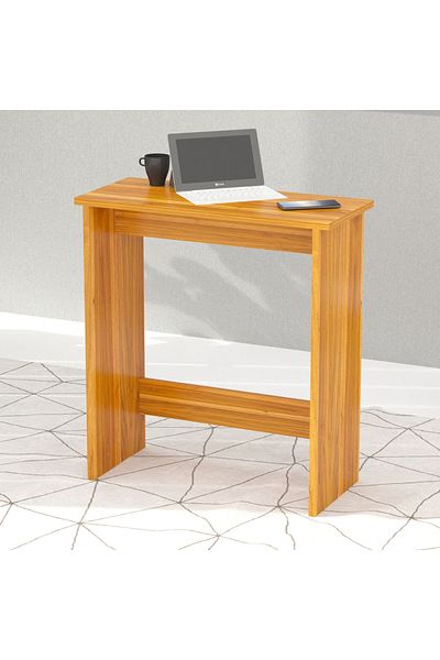 Mahmayi Study Desk with Foot Rest Support, Executive Desks Ideal for Home and Office - Light Walnut