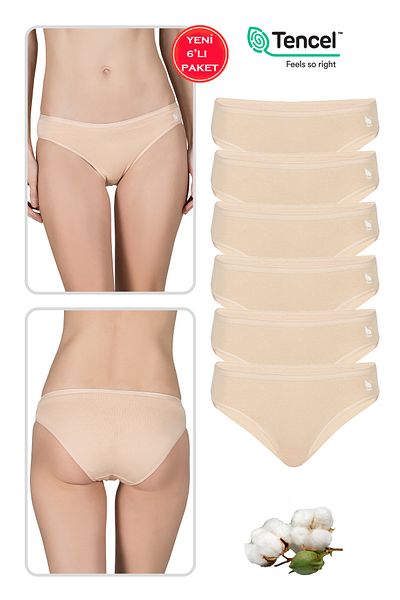ÖZKAN underwear Özkan 23924 6 Pack Γυναικεία Βαμβακερά Modal Flexible Soft Slip εσώρουχα