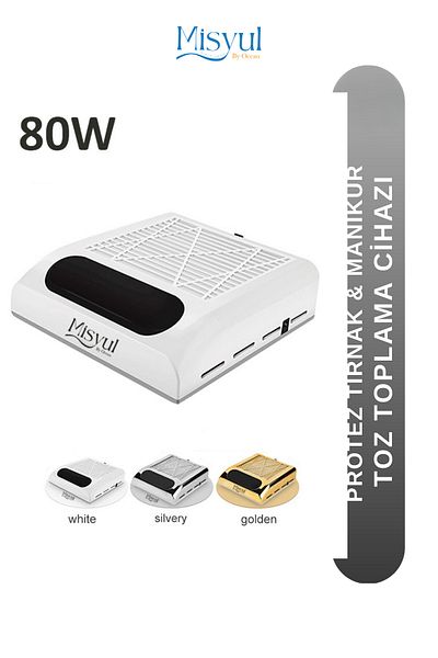 Misyul Nail Dust Collection Device, Denture Nail & Manicure Nail Dust Collector Device White