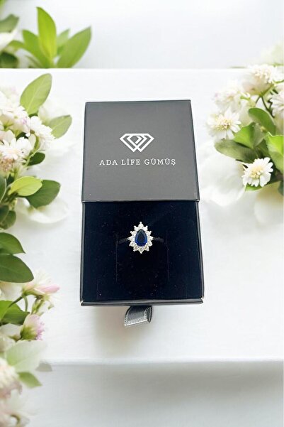 ADA LİFE GÜMÜŞ 925 Ayar Gümüş Damla Ayarlanabilir Kadın Yüzük (ÖZEL KUTULU)