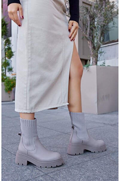 NILUFARR Cosmos Vizon Натуральна шкіра Трикотажні черевики на підборах