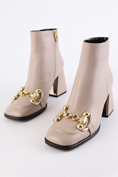 NILUFARR Cizme cu toc Lorena Mink din piele naturală