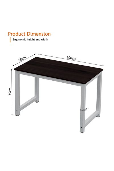 Mahmayi ZCD-24W Modern Study Desk, Modern Executive Desks for Home, Office - Dark Walnut