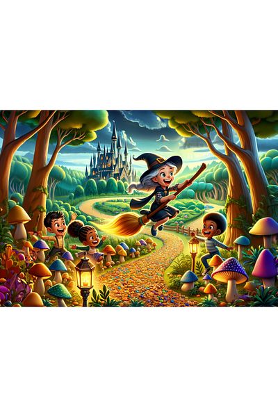 Art Puzzle Art Child Cute Witch 100 Piece Puzzle