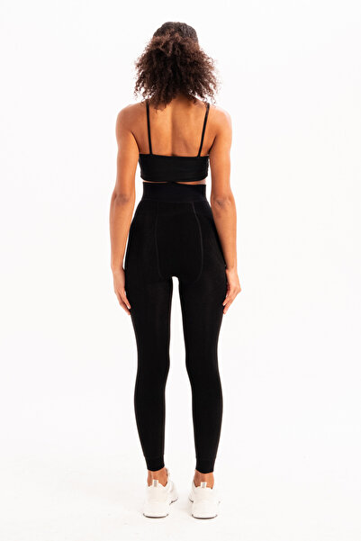 JUSTEVER Χειμερινό μαύρο βελούδινο κολάν ανακούφισης - φλις και ζεστό, γυναικείο εσώρουχο - τόξο