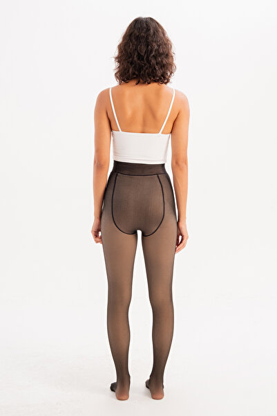 JUSTEVER Thermal Recovery Plush Winter Tights with Fleece Inside Black Women's Pantyhose - Lyra