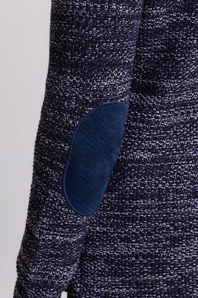 Mcr Gray Slim Fit Wool Men's Knitwear Jacket Navy-Blue - 32214.17K