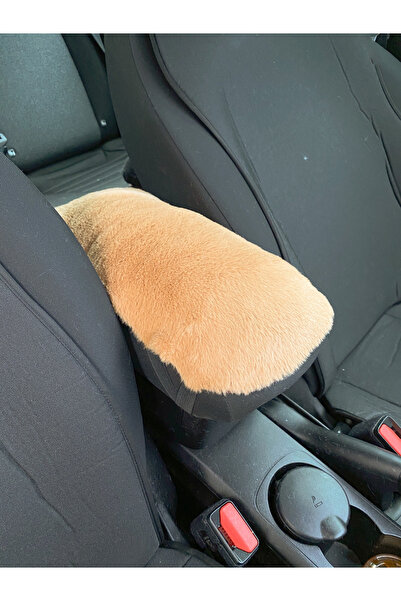 Oto Aksesuarcım Yumuşak Peluş Kol Dayama Kolçak Minderi Kahverengi