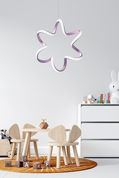 Rarossa Yıldız Pembe Tekli Sarkıt Led Gün Işığı Ultra Ledli Salon Mutfak Oda ...