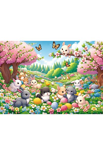 Art Puzzle Art Child Reunion of Rabbits 25 Piece Puzzle