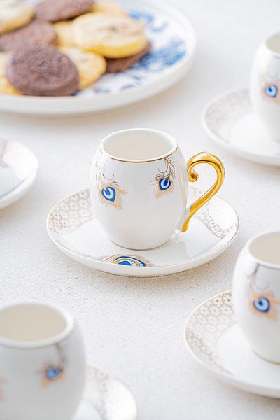 ACAR Good Luck Coffee Cup Set for 6 People - 90 ml