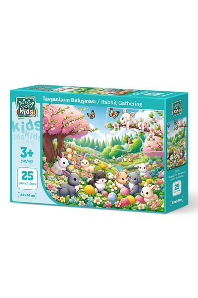 Art Puzzle Art Child Reunion of Rabbits 25 Piece Puzzle