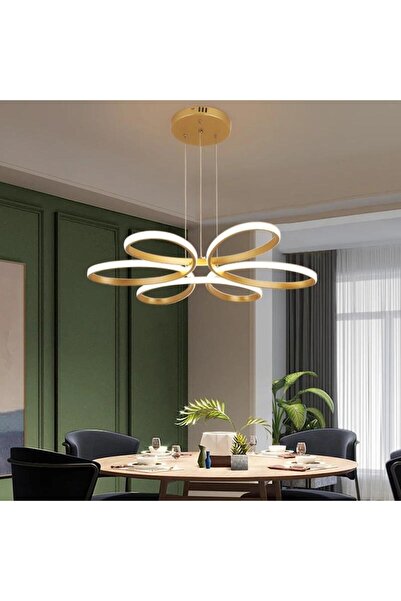 Lambadar Papatya Model Sarkıt Modern Led Beyaz Işık Ultra Power Led Avize Salon Mutfak Oda Hol Ledli Avize