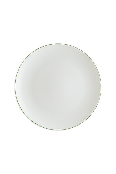 Bonna Retro Gourmet 12 Adet 19 cm Yeşil Kenar Çizgili Porselen Düz Tabak