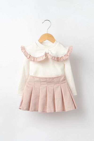 Banamio Elysia Big Collar Velvet Σορτς Φούστα Σετ δύο τεμαχίων