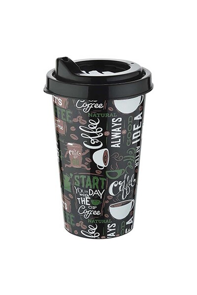 Calke 400 ml Coffee and Tea Glass with Lid - 4 Pieces