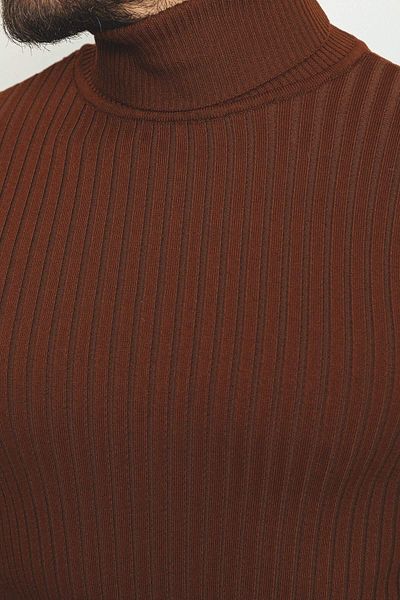 Mcr Striped Slim Fit Full Turtleneck Men's Sweater Tile - 11418.22K