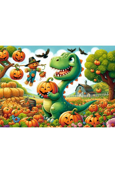 Art Puzzle Cute Dinosaur 50 Piece Puzzle for Kids - Art