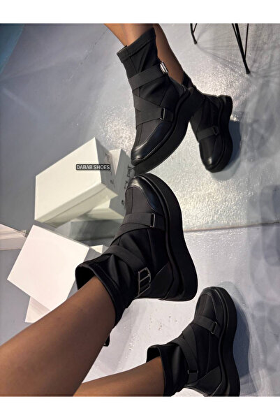 dabab shoes Adrinal Чорний Стрей Ремінь Деталь Плоска Підошва Жіночі Спортивні Черевики