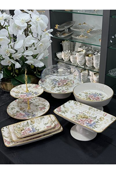 Santara مجموعة عرض مكونة من 7 قطع ومجموعة مهر مكونة من سلسلة Acar Rosa