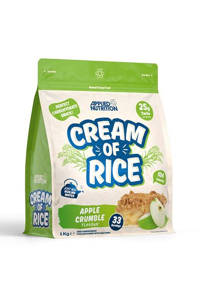 applied nutrition Cream Of Rice, Apple Crumble, 1 Kg | High Carbohydrate | Source Of Energy For Breakfast & Snacks