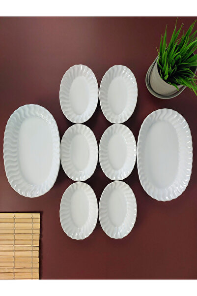 SunnyDays Deniz 8'li Seramik Kahvaltılık, Çerezlik, Salata Ve Sunum Takımı - ...