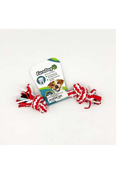 Eurodog Dental Floss Two Knots Thick Red White 15cm Zngzr