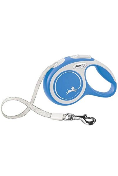 Flexi New Comfort Strip Automatic Dog Walking Leash Medium Blue/White 5 Mt - 235-10003Ym