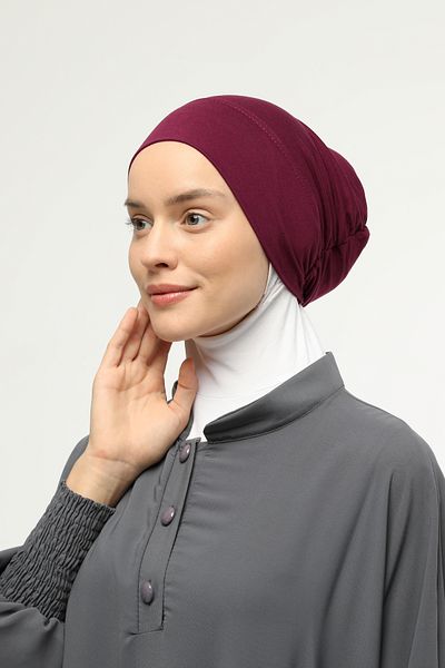 Altobeh Έτοιμο πρακτικό ελαστικό καπό Hijab Claret Red