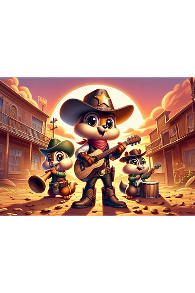 Art Puzzle 100 Pieces Art Kids Musician Cowboys Puzzle