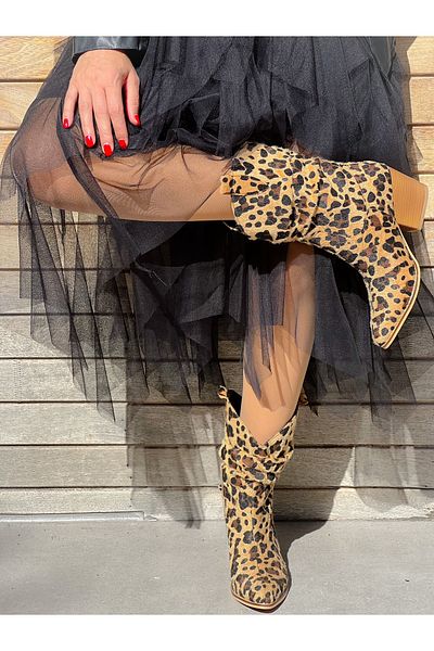 irmona Κοντές μπότες Dallas Tokyo Furry LeopardBellow