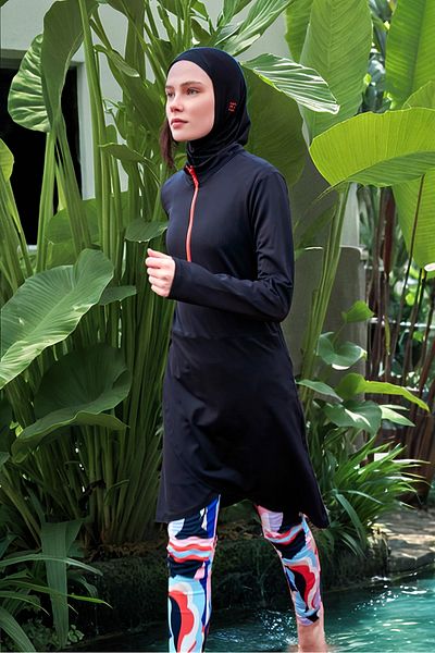 Marina Lycra Black Full Covered Hijab Swimsuit M2464