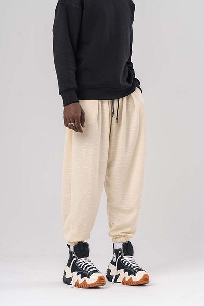 go gang own Flared Waist and Leg Elastic Pleated Baggy Shalwar