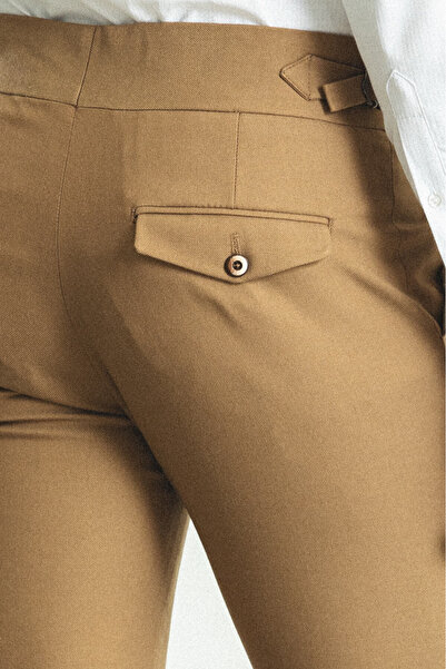 Mcr Πλισέ Slim Fit Ανδρικό Παντελόνι Μπεζ - 38118.22K