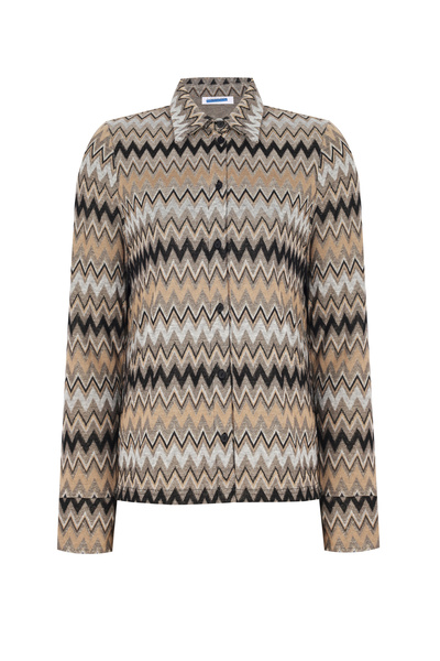 Meskan Tekstil Zigzag Desenli Kadın Gömlek