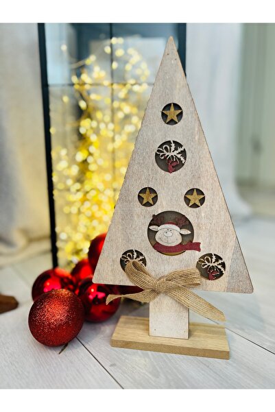 Derin Düşler زخرفة عيد الميلاد السنة الجديدة زخرفة شجرة الصنوبر الخشبية LED م...