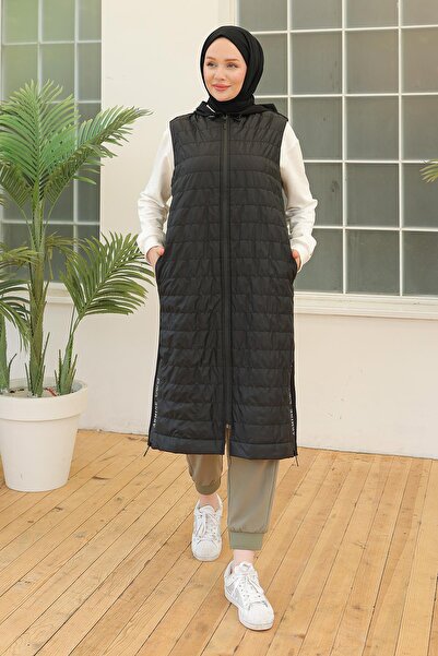 Armine TREND سترة ARMINE TREND سوداء بغطاء للرأس وسحاب - 24YT505